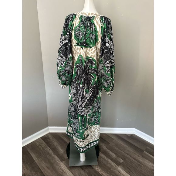 JOHANNA ORTIZ Quiet Solitude floral-print cotton midi dress US 0 $950 - Picture 8 of 11